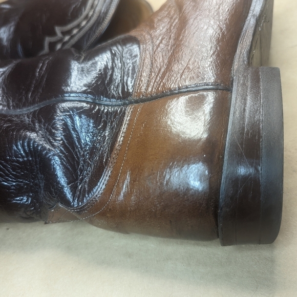 Lucchese Boots men's size 9EE Exotic Genuine Brown Smooth Ostrich classic Wester - Picture 9 of 12